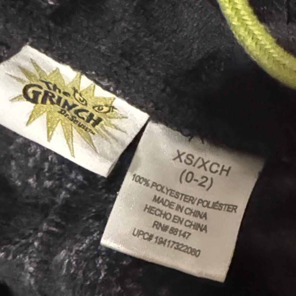 Dr. Seuss Black and Green Grinch Pants fuzzy cozy pajama pants casual bottoms XS - Picture 6 of 6